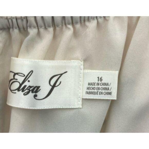 Women’s Size 16 Eliza J Floral Tiered Ruffle Halter Dress Pink Blue - Picture 2 of 7